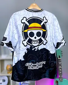 Jersey One Piece Pria Wanita Oversize Kaos Anime Casual Sport Bahan Dryfit Sablon Printing Baju