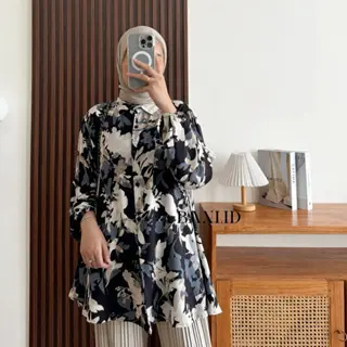 atasan rayon motif wanita terbaru/ kemeja rayon motif terbaru/ blouse rayon motif terbaru/ kemeja wanita dewasa
