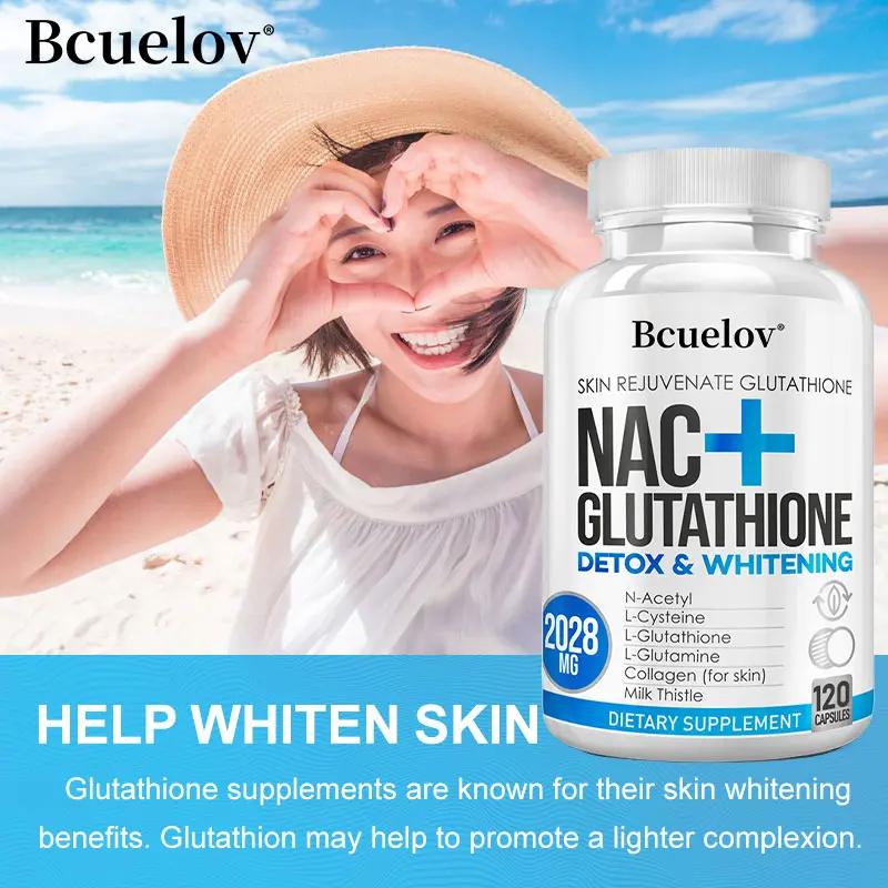 Bcuelov NAC L-Glutathione Dietary Capsule Supplement - 2028 mg per serving with Vitamin C - Milanese Thistle Extract - Supports redox and skin health, supports growth stimulation and cell repair 30 60 120 Capsules - TikTok Shop Philippines Bcuelov NAC L-Glutathione Dietary Capsule Supplement - 2028 mg per serving with Vitamin C - Milanese Thistle Extract - Supports redox and skin health, supports growth stimulation and cell repair 30 60 120 Capsules - TikTok Shop Philippines