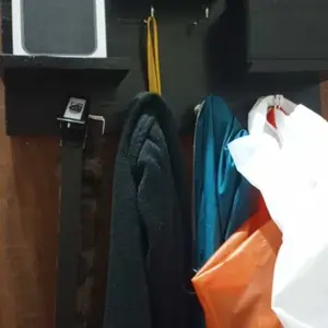 RAK DINDING GANTUNGAN JAKET DAN KUNCI Kayu Jati Belanda, Hiasan Dinding Minimalis tahan air natural kayu tahan karat kamar tidur kebutuhan rumah toilet kecantikan hitam garasi