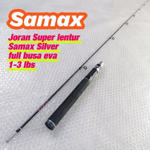 Samax Joran Super Lentur Silver Ultralight Fiber Solid Padat 100 120 135 150 cm Full Busa Eva 1-3 lbs  Lure