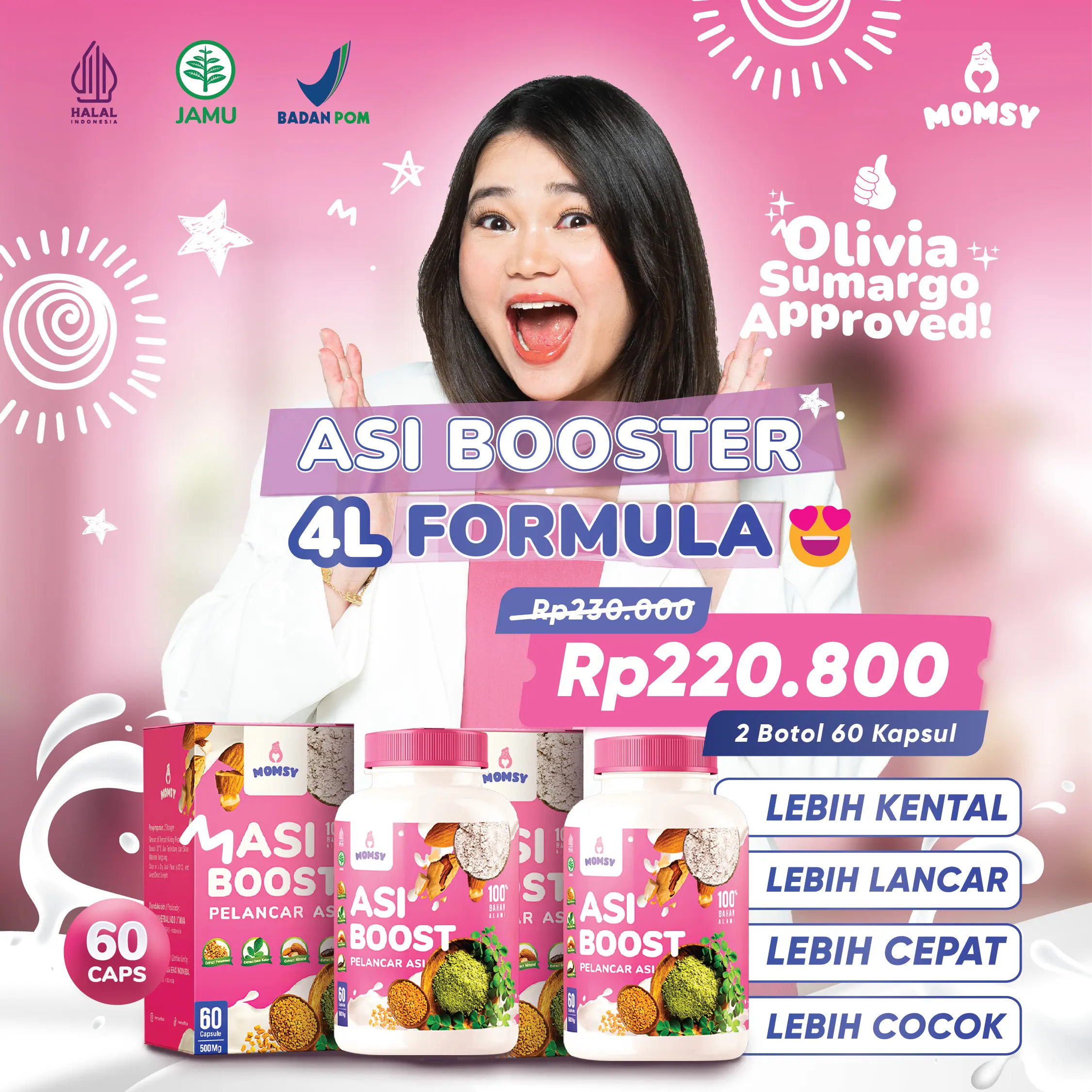 2 MOMSY ASI Booster [COD] (Pelancar ASI) @60caps Ibu Pelancar