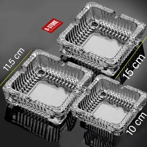 Asbak Unik Persegi Asbak Kaca Tebal Asbak Bening Premium Ashtray Glass Asbak Estetik Perugia