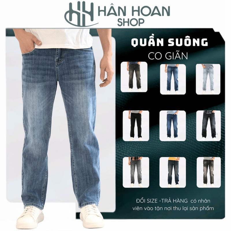 [ Xanh 8 - 30 Màu ] Có Nhiều Màu Quần Jean Cao Cấp Ống Suông Vừa ,Có Co Giãn, Ống Suông Dáng Đứng Chuẩn Fom,Phù Hợp Mọi Lứa Tuổi