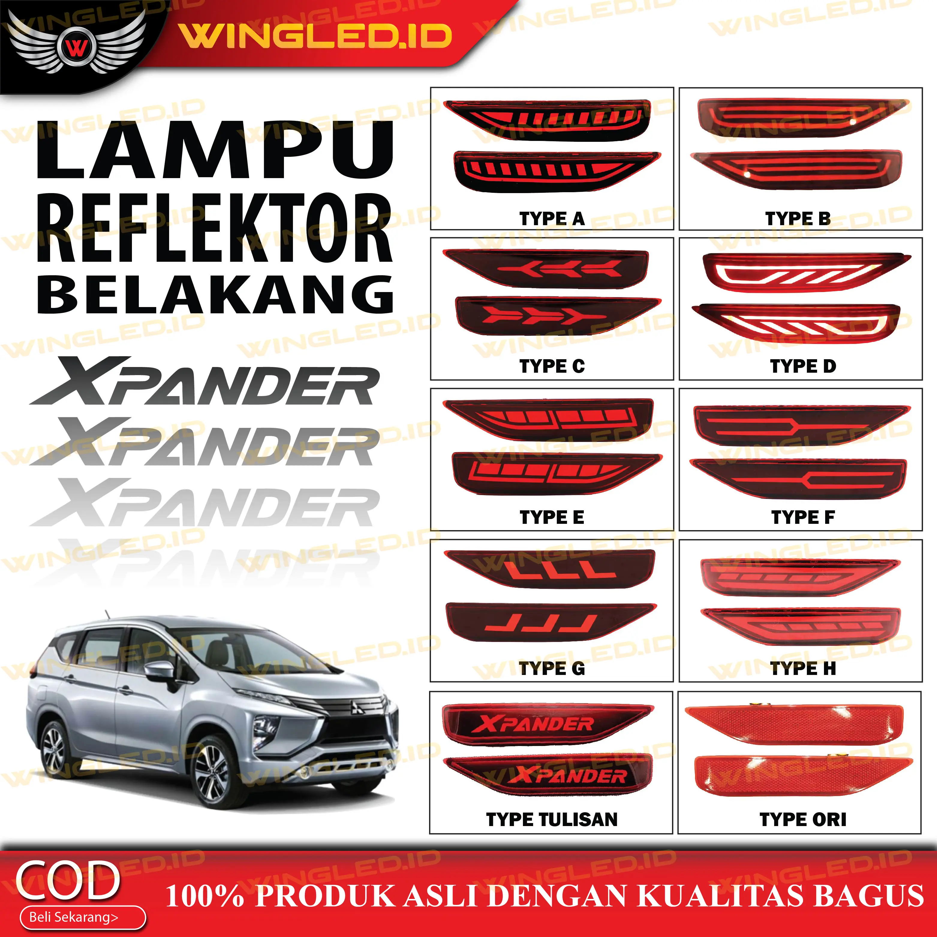 Lampu Reflektor Belakang Xpander Merah/Smoke 2017-2021