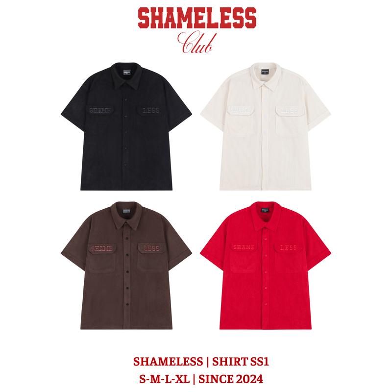 [ĐỘC QUYỀN LIVE] Shameless Club | Áo Sơ Mi Cộc Tay Túi Hộp Chất Liệu Nhung Tăm Cao Cấp 300GSM Họa Tiết Thêu Nổi Form Oversize SM.001 Unisex