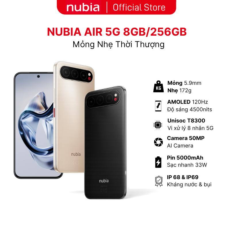 Điện thoại Nubia Air 5G 8GB 256GB I màn AMOLED 4500nits I IP68 & IP69 I Pin 5000mAh sạc 33W