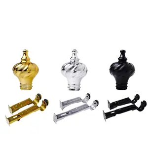 Aksesoris Tiang Gorden - End Cup Gorden - Bandul Bracket - Braket - Kaki Rollet Tutup Batang Gorden - Gold