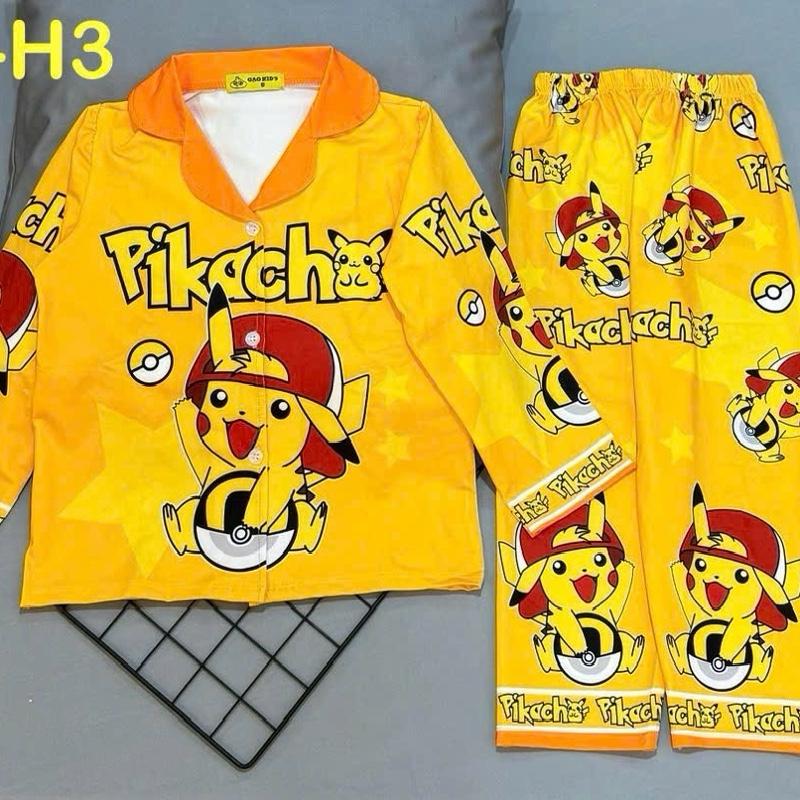 MÃ A75 mẫu pizama tay dài quần dài cho bé trai 12kg-45kg chất thun lạnh co giãn bốn chiều