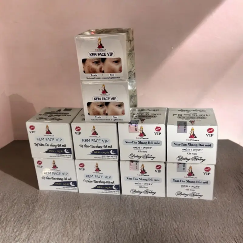 [Mua SĨ 10 bộ )Kem Face Đêm Mỹ Duyên Khmer, Gồm 2 Hộp Dùng Cho Da Bị Nám, Tàn Nhang, Đồi Mồi Và  Dưỡng Trắng. Dùng Kết Hợp Đêm Đem Lại Hiệu Quả Gấp Đôi, Sử Dụng Hàng Ngày Cho Nữ Và Nam