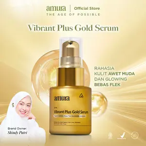 Amura Vibrant Plus Gold Serum 20ml | Menyamarkan Flek Hitam Kerutan Garis Halus Mencerahkan