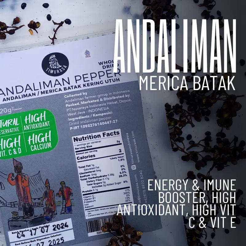 Merica Batak atau Merica Andaliman Timurasa 20g: Bumbu Masakan Premium Rempah Bubuk untuk BBQ Pedas
