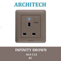 Gambar Architech Infinity A63-C12 Brown Stop Kontak - Colokan AC - COLOKAN AC dari ARCHITECH INDONESIA Kota Administrasi Jakarta Utara 1 Tokopedia