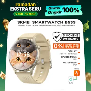 SKMEI B53S Smartwatch Layar Melengkung HD 1.39inch" Mode Olahraga Mendukung Strava | Wallpaper Kustom | Pengawasan Kesehatan Jam Tangan Pintar | Strava