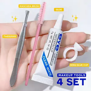 [Skistore] Set Lem Bulu Mata Palsu Pinset Eyelashes Glue Trasnparan Waterproof and Sweatproof