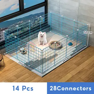 1 Set DIY Kandang Kucing Tingkat Kandang Anjing Lebih Tebal Pagar Kucing