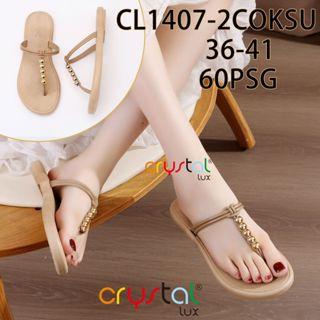 Sandal Jepit Wanita Karet Jelly Import Tali  Tengah Variasi Mutiara CL1407-2HTM 4