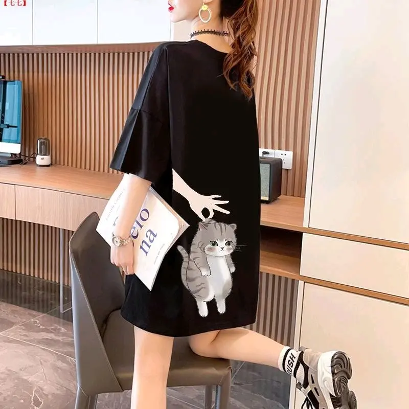 Kaos Harajuku Korean Jepang Bigsize Jumbo XL 2XL 3XL 4XL 5XL Kaos Urban Style Lazy Cat  Streetwear Oversize 1