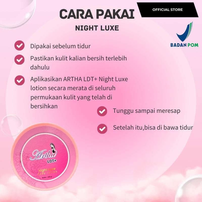 [ARTHA LDT] PAKET BUNDLING 1 PAKET SKINCARE + NIGHT LUXE BODY LOTION  FREE POUCH 5