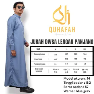 As Syamil Jubah gamis pria katun emboss premium jubah risleting lengan panjang bahan adem banget jubah model terbaru Katun Dewasa Muslim Motif Kancing Kombinasi