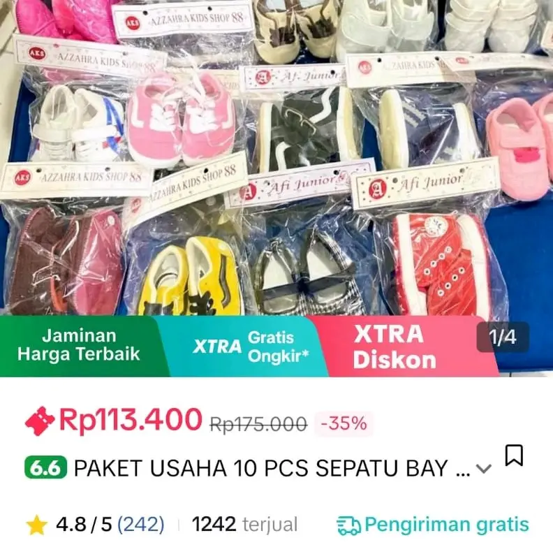 10 pcs Sepatu Bayi Perempuan dan Lakilaki ABS88 dengan Diskon Tebus Murah Prewalker