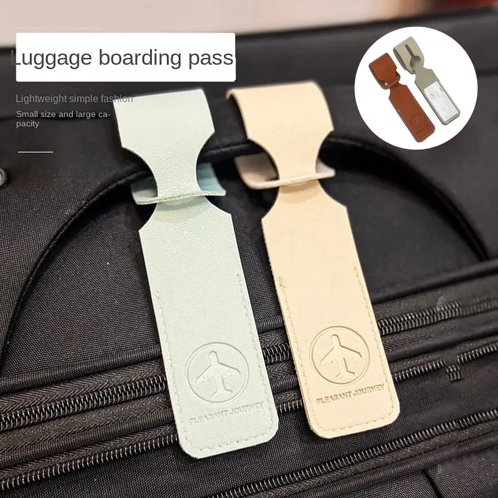 seeken Mini Anti-loss Baggage Boarding Pass PU Leather Bag Accessory Luggage Tag Check-in Name Tag Outdoor