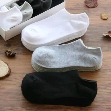 Paket isi 3 Pasang Kaos Kaki Mata Kaki Hitam Putih Abu Dewasa Pria Dan Wanita
