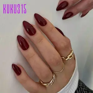 [Seri Warna 2] KUKU315 [24Pcs Full Size] Kuku Palsu Nails Art Dan Lem Kuku Palsu + Bonus Kit Lem Jelly Ultra Tipis & Bernapas - Bisa Dipakai Berulang Kuku Palsu Lepas Pasang