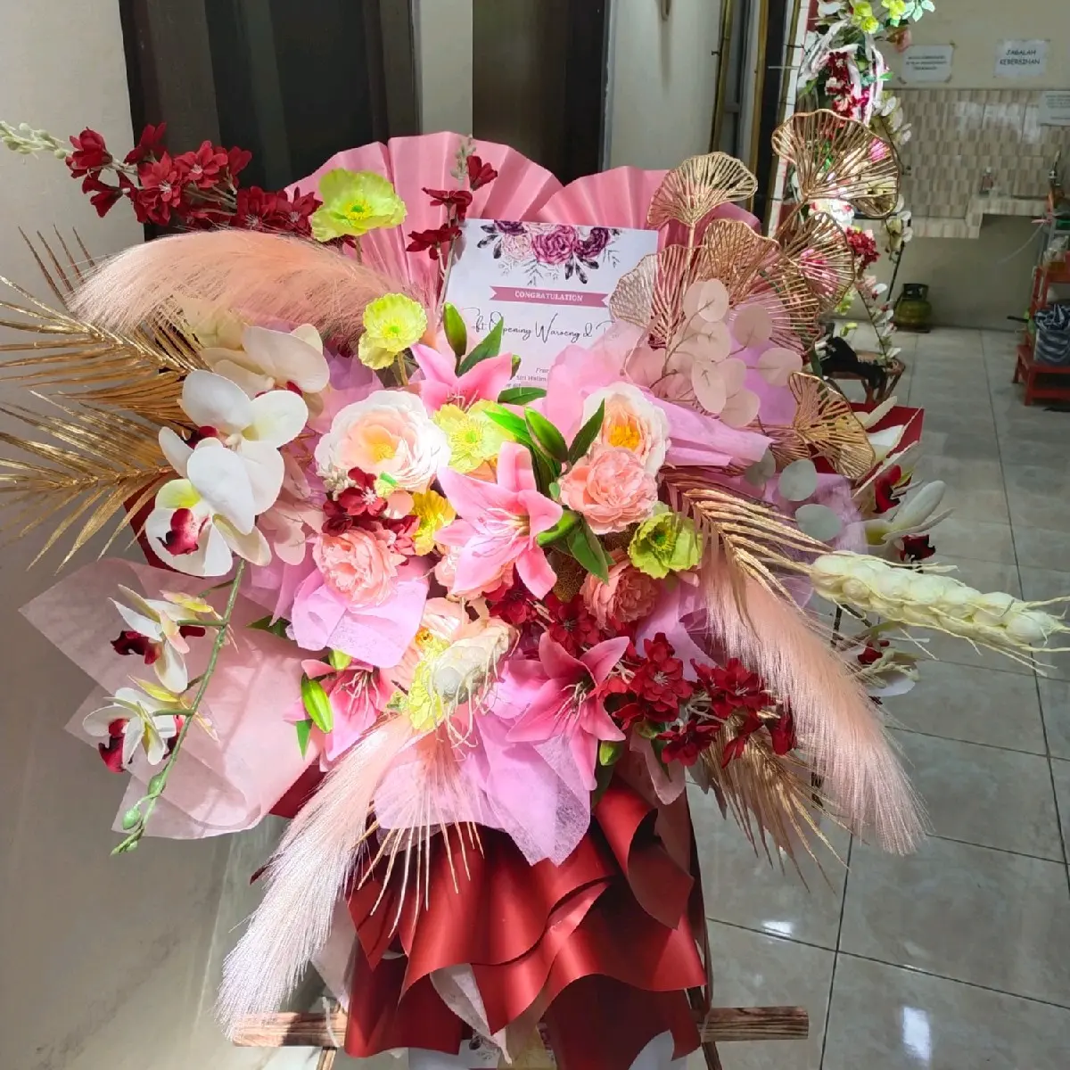 Bunga Standing (Bunga Ucapan) untuk Ulang Tahun, Grand Opening, Syukuran, Wedding dll