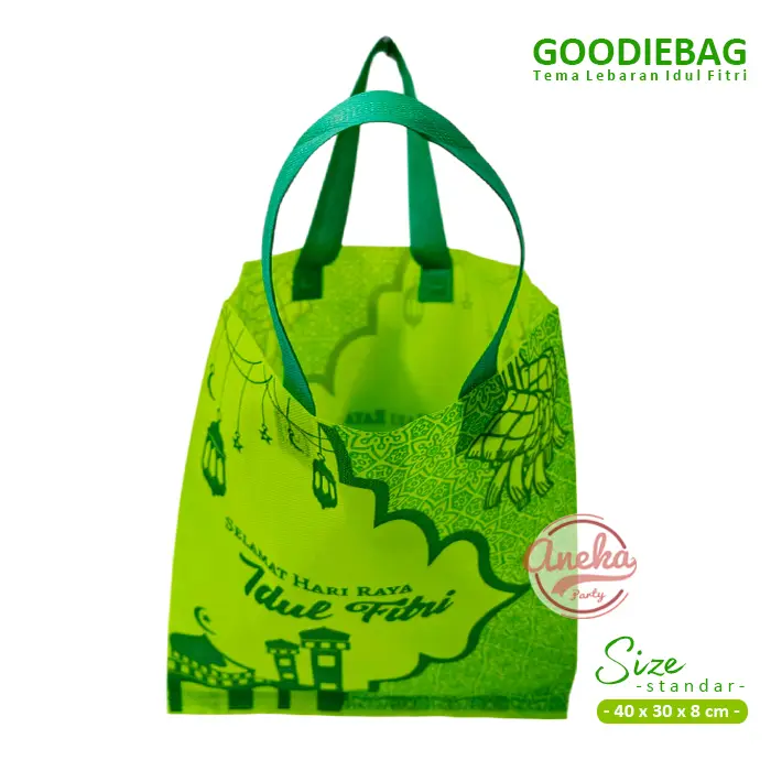 isi 12 Tas Parsel Idul Fitri standar grosir / Goodie Bag Idul Fitri / Kantong Snack Souvenir parsel lebaran / tas lebaran idul fitri / tas kain lebaran 7