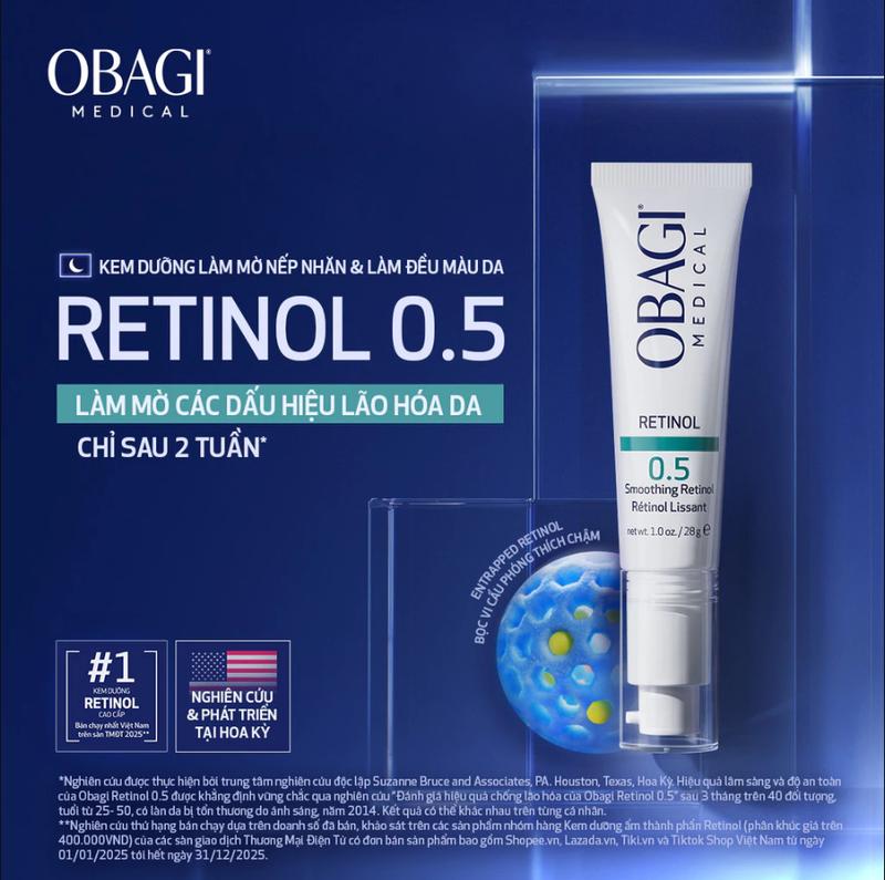 Kem Dưỡng Làm Mờ Nếp Nhăn & Làm Đều Màu Da Obagi Retinol 0.5 28g