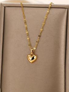 Collar con Colgante de Corazón de Metal y Cadenas Brillantes, Joyería Única para Mujer, Regalo Perfecto para San Valentín, Accesorio de Moda