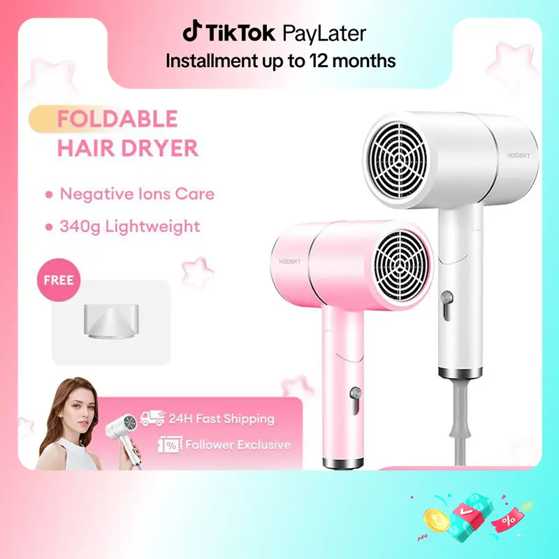 Hodekt Powerful Foldable Hair Dryer with Quick Drying