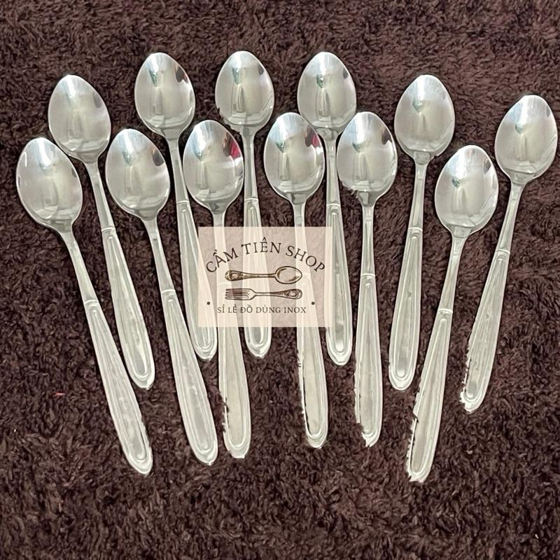 Set 12 Muỗng Cà Phê Inox Cán Ngắn,ăn sữa chua kem múc gia vị cà phê ngắn