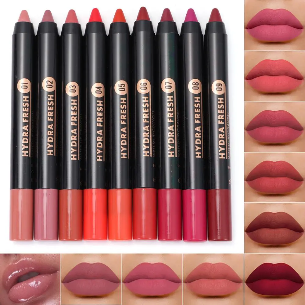 Brand New Matte Lipstick pen Makeup Long Lasting Waterproof Velvet Lip stick Soft Moisturizing Smooth Beauty Sexy Nude Lips tint Lightweight