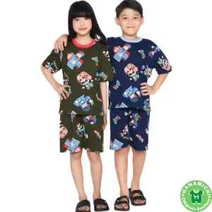 Kiminori RUFI.ST Setelan Baju Anak Laki Laki Lengan Pendek Motif Karakter Game