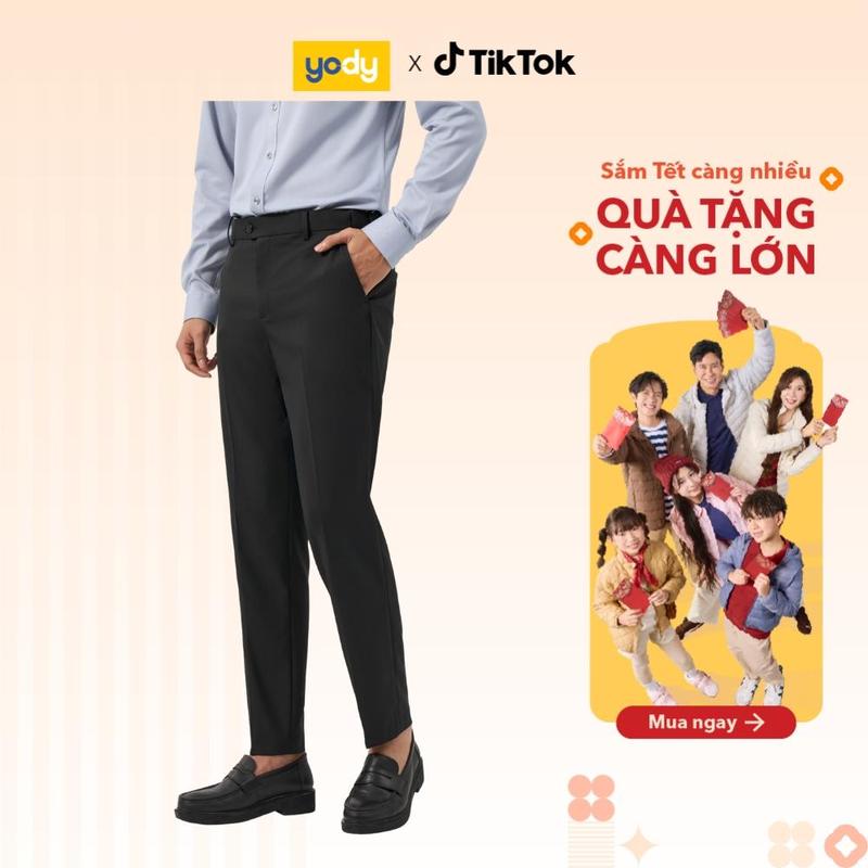  YODY Quần Âu Nam Polyester Nano Plus Cạp Di Động Chống Nhăn Bền Màu QAM7042 