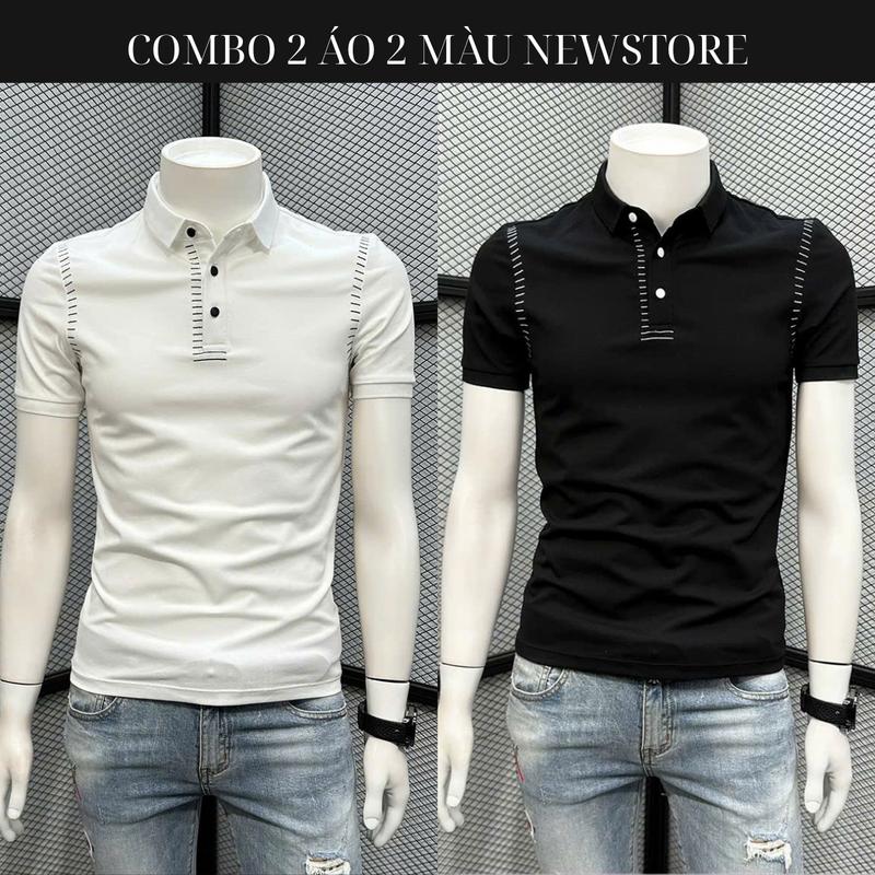 Áo POLO PL-13 BASIC nam ngắn tay thêu logo cao cấp, chất vải poly co dãn dày dặn 2 màu trắng đen PL-13 Menswear Shirt Pique