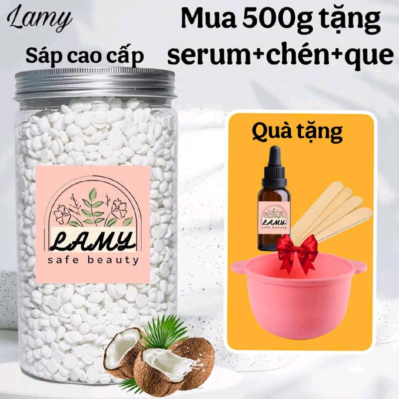 [TẶNG SERUM+CHÉN SILICON] Hũ 500g sáp wax lông sữa dừa cao cấp coconut wax sạch đa vùng lông tay chân nách dùng cho cả da nhạy cảm