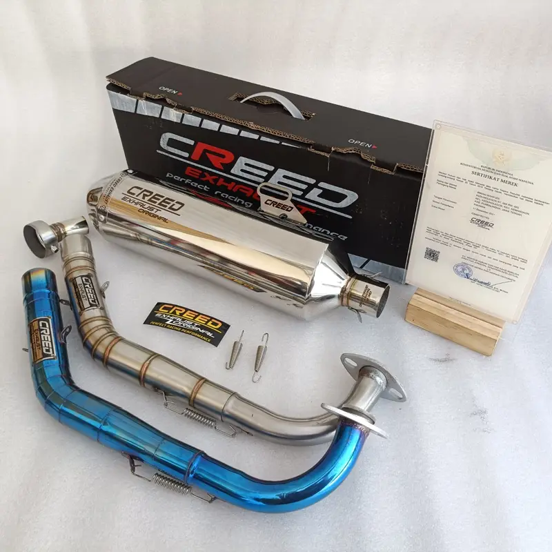 Suara NGEBAS Adem Knalpot Racing Creed Exhaust Inlet 38mm Vario 110/125/150/160 Scoopy Lama/New Stylo 160 N Max Lama/New/Turbo Pcx 150/160 Aerox Lama/New Lexi 125/155 Adv 150/160 Mio Sporty/J/M3/Smile Soul GT Karbu/Injeksi Beat Karbu/Fi Lama Xeon Karbu 2