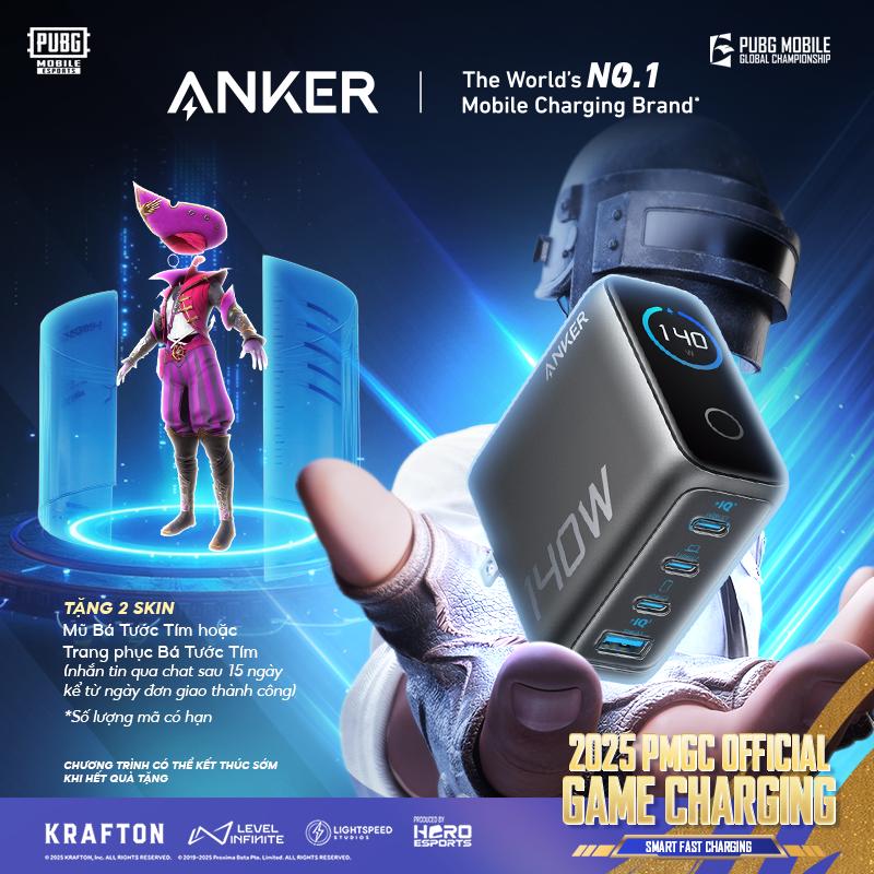  ANKER  Củ sạc nhanh Anker ZoLo 140W  4 cổng GaN  sạc được cho laptop - 3 USB-C PD & 1 USB-A | Sạc 4 thiết bị cùng lúc  IQ 3.0 và PPS  - B2697 