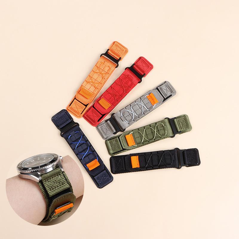Dây đồng hồ nylon thể thao 20 mm và 22 mm, dây đa năng có thể thay đổi, vòng đeo tay cho nam và nữ, phụ kiện đồng hồ watch strap