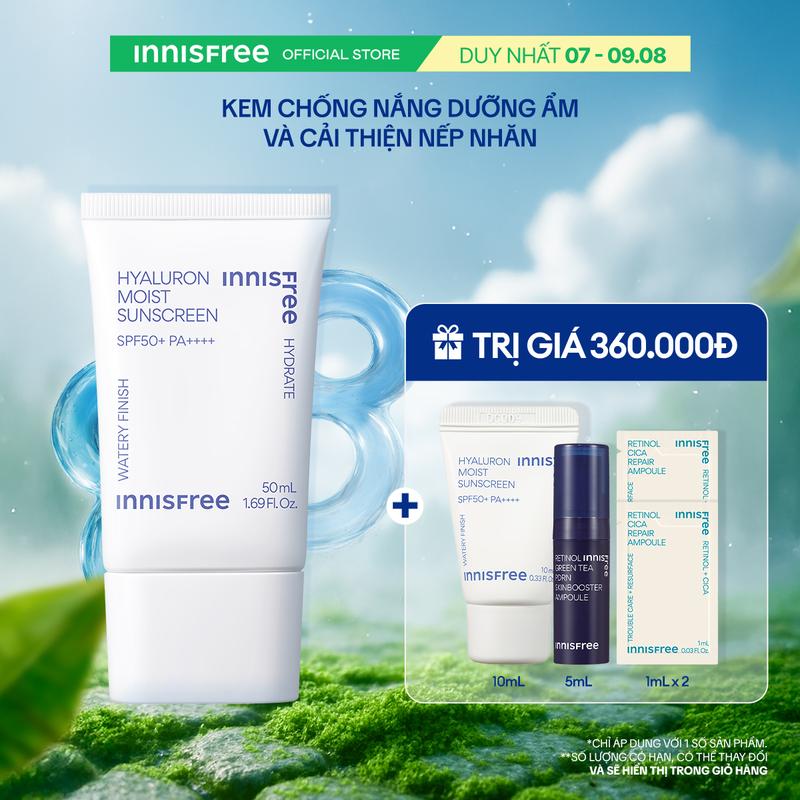 Kem chống nắng dưỡng ẩm INNISFREE Hyaluron Moist Sunscreen SPF50+ PA++++ 50mL