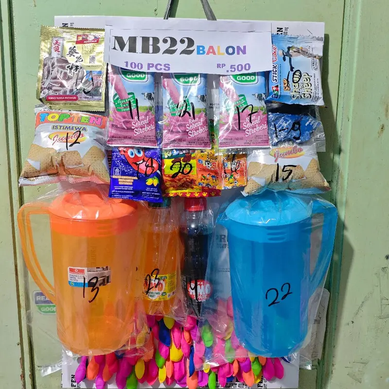 cabutan balon berhadiah isi 100pcs.TEKO SUSU 4