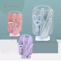 Gambar VISHAL Pisau + Talenan Masak Set 7IN1 Bahan Keramik Best Quality - Biru dari VISHAL Kab. Tangerang 2 Tokopedia