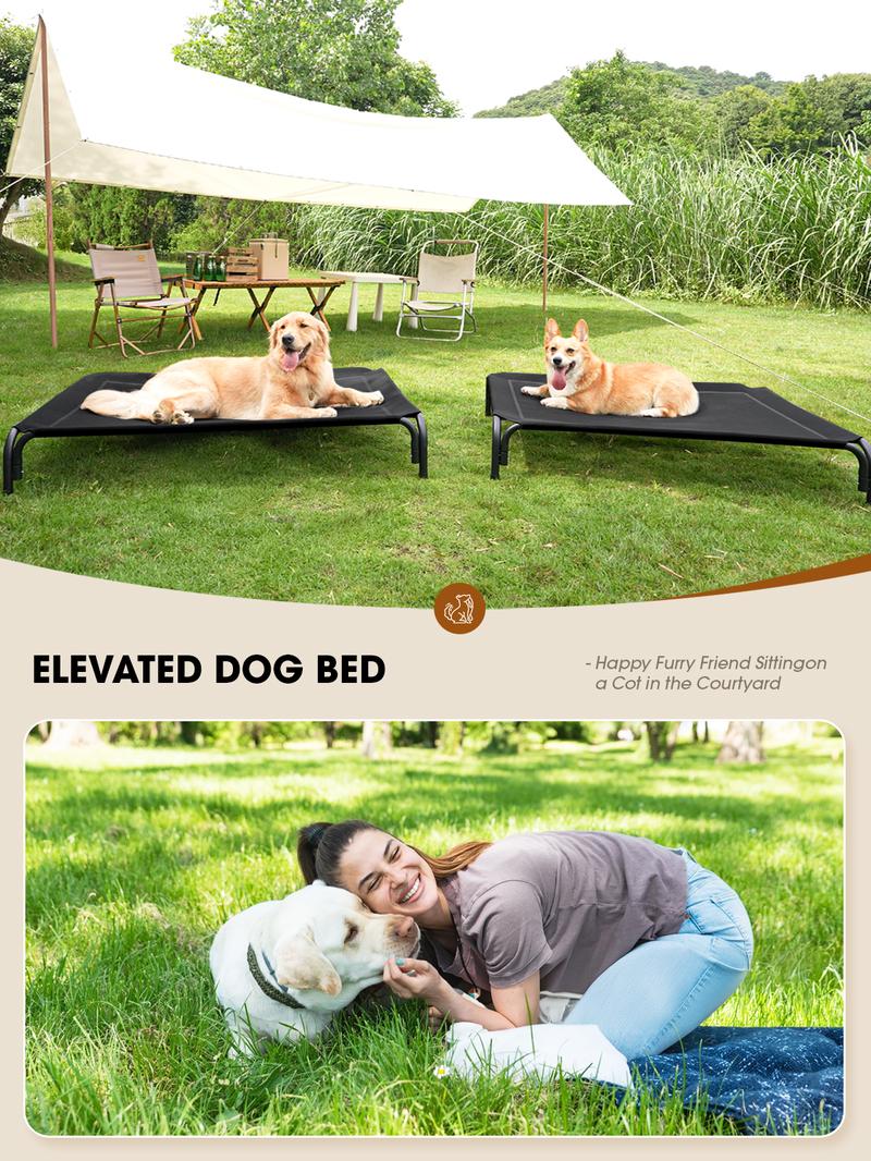 Product Introduction of VALUXE Cooling Elevated Dog Cot for Large Dogs - Breathable Mesh Pet Bed with No-Tool Assembly, Durable All-Weather Frame for Indoor/Outdoor & Camping Use 0