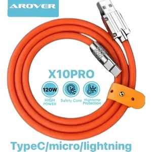 Kabel Data [[ AROVER X10 PRO ]] Micro / Type C / Iphone Kabel Data Fast Charging 120W