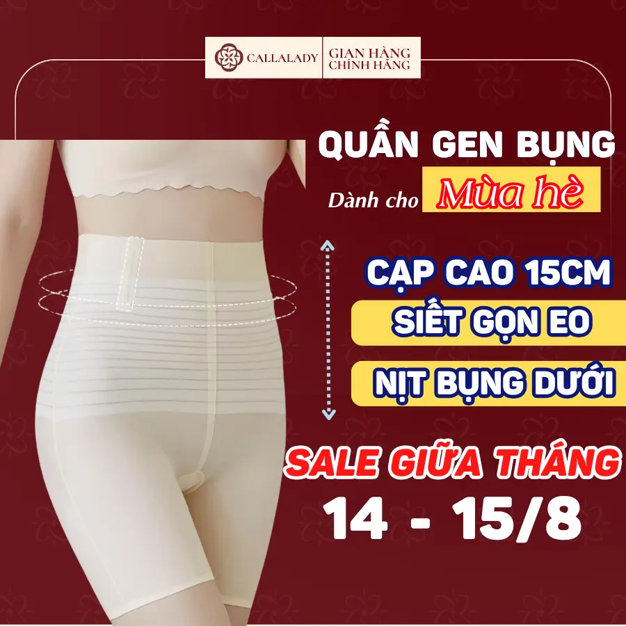 Quần gen bụng dưới Calla Lady định hình che mỡ bụng nâng V3 siết đùi cạp cao chất đúc su siêu mỏng thông thoáng 22