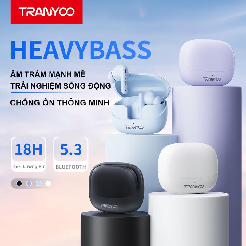 TRANYOO T-M26 Tai Nghe Bluetooth 5.3 Khử tiếng ồn thông minh chức năng nghe gọi chơi game thời lượng pin lên đến 6 giờ -  Bảo hành chính hãng Nhét Tai Nghe Nhạc Earphone di động trong tai tai  nghe