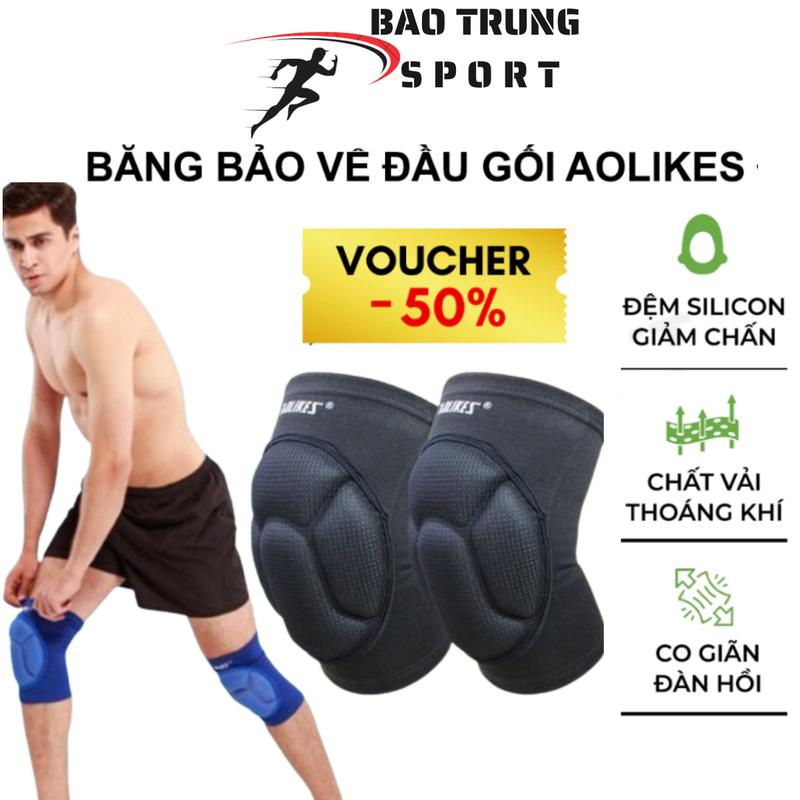  Băng Đệm Bảo Vệ Gối AOLIKES Dụng Cụ Bó Gối Cho Thủ Môn,Đá Bóng ,Bóng Chuyền,Gym Đạp Xe Thể Thao Sport Phụ Kiện Bó Gối Thun 